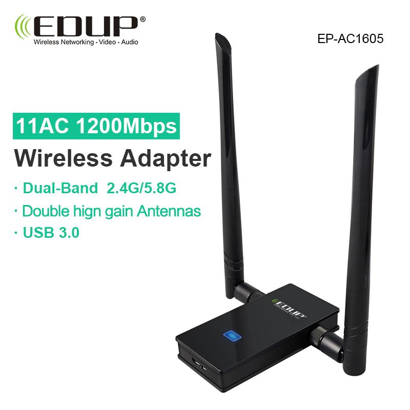 EDUP usb wifi adapter 1200mbps 5ghz high gain wifi antenna 802.11ac long distance receiver usb 3.0 ethernet